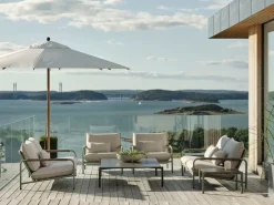 Sombrilla Paliano, Natural-blanco 350 cm