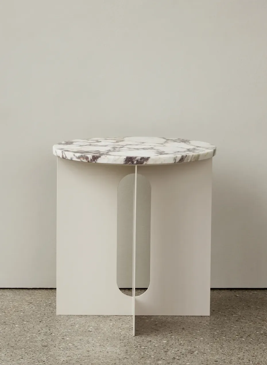 Tablero Androgyne para mesa auxiliar Ø65 cm, Calacatta Viola