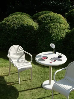 Tablero para mesa de café Groove redondo Ø70 cm, Masilla