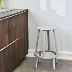 Taburete alto Revolver, Sky grey, high