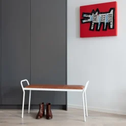 Taburete Anytwo, Blanco-coñac vintage