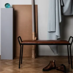 Taburete Anytwo, Negro-coñac vintage