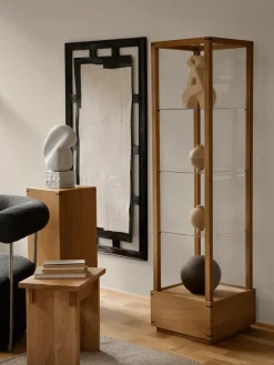 Taburete Artisan 30x40 cm, Roble lacado en tono cálido