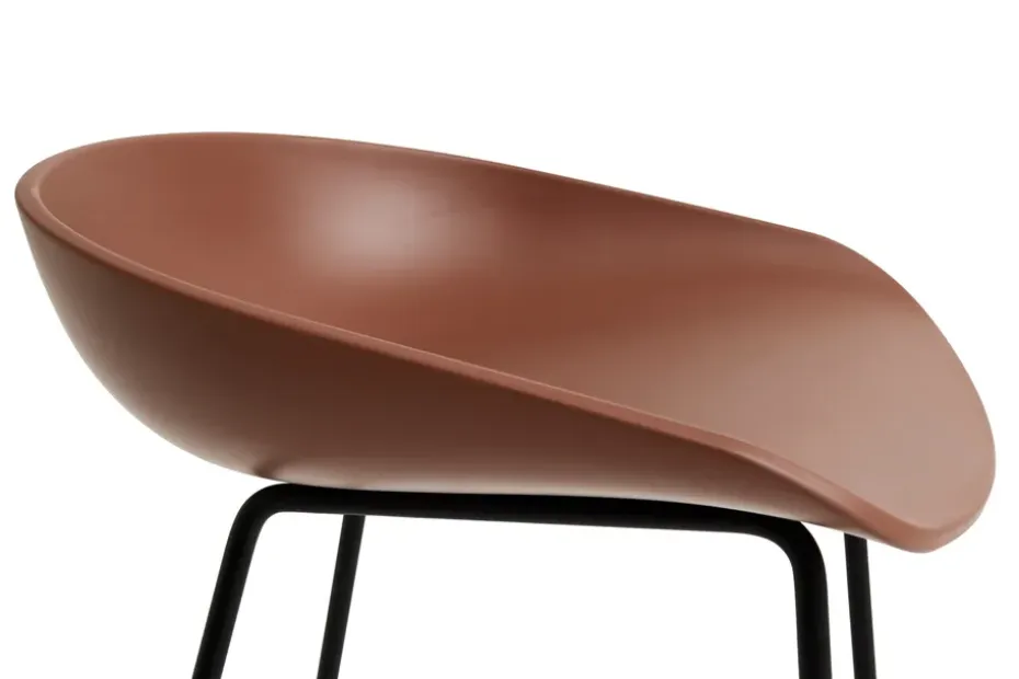 Taburete bajo About a Stool 38, 2.0, Ladrillo suave-estructura de acero negro