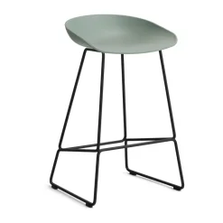 Taburete bajo About a Stool 38, 2.0, Verde otoñal-estructura de acero negro