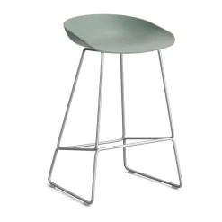 Taburete bajo About a Stool 38, 2.0, Verde otoñal-estructura de acero inoxidable