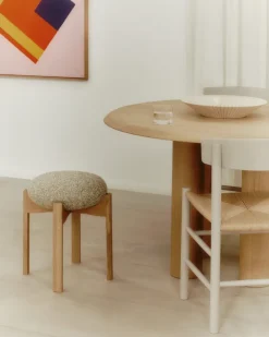 Taburete bajo Pioneer, Zero 0001 - lacado roble