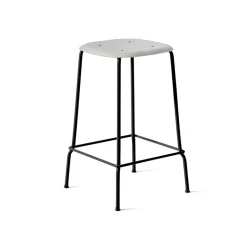 Taburete bajo Soft Edge 30, soft grey, estructura de acero negra
