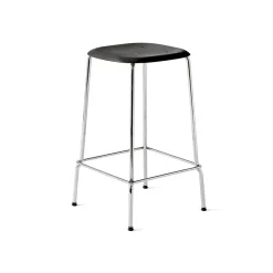 Taburete bajo Soft Edge 30, Black oak-estructura cromada