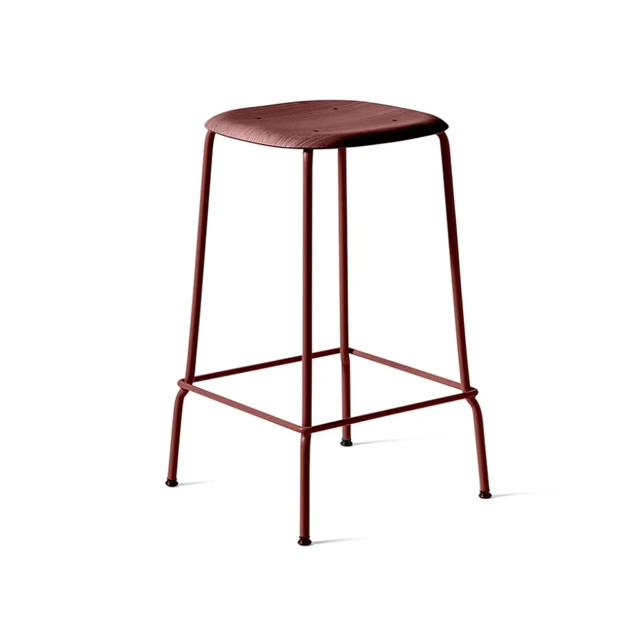 Taburete bajo Soft Edge 30, fall red, fall red estructura de acero