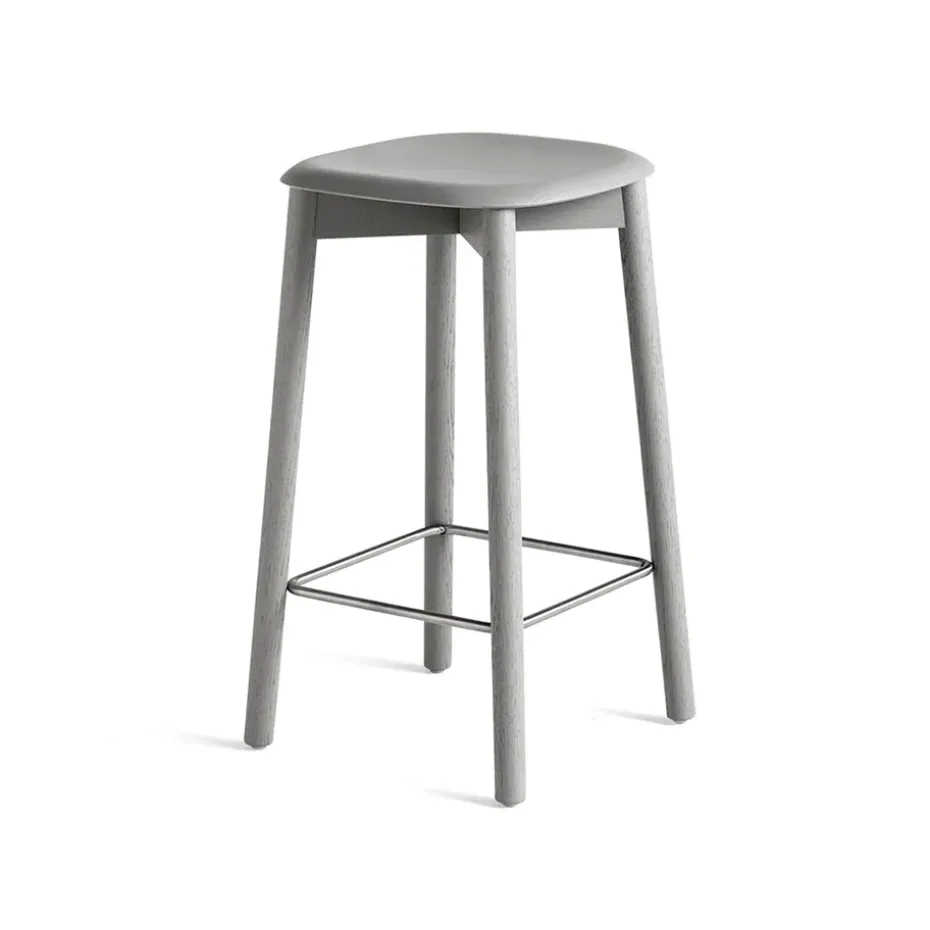 Taburete bajo Soft Edge 32, Soft grey-soft grey estructura de roble/exoesqueleto de roble