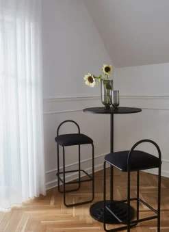 Taburete bar Angui bouclé, Anthracite