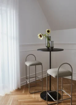 Taburete bar Angui bouclé, Taupe