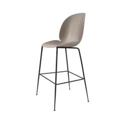 Taburete bar Beetle alto, New beige, base de acero en color negro