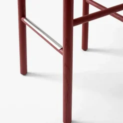 Taburete bar Betty TK8, Black, asiento de banda de lino trenzada natural