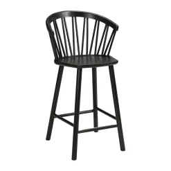 Taburete bar con reposabrazos ZigZag 63 cm, Barniz negro