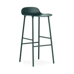 Taburete bar Form alto, Green, patas de acero lacadas en verde