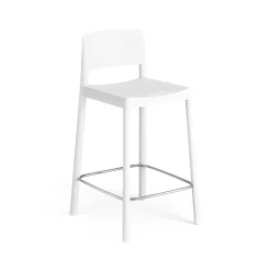 Taburete bar Grace 63 cm, fresno lacado blanco