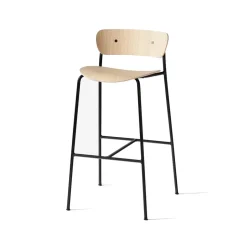 Taburete bar Pavilion AV9, Roble lacado, base de acero
