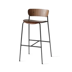 Taburete bar Pavilion AV9, Nogal lacado, base de acero