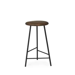 Taburete bar Pebble, Roble ahumado, altura 65, base negra