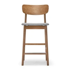 Taburete bar Prima Vista, Marrón/beige-roble aceitado
