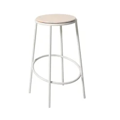 Taburete bar Saturnus, Fresno, base blanca