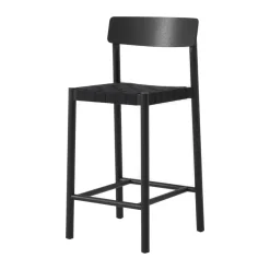 Taburete Betty TK12 Counter Chair 65 cm, Lino negro-fresno lacado negro