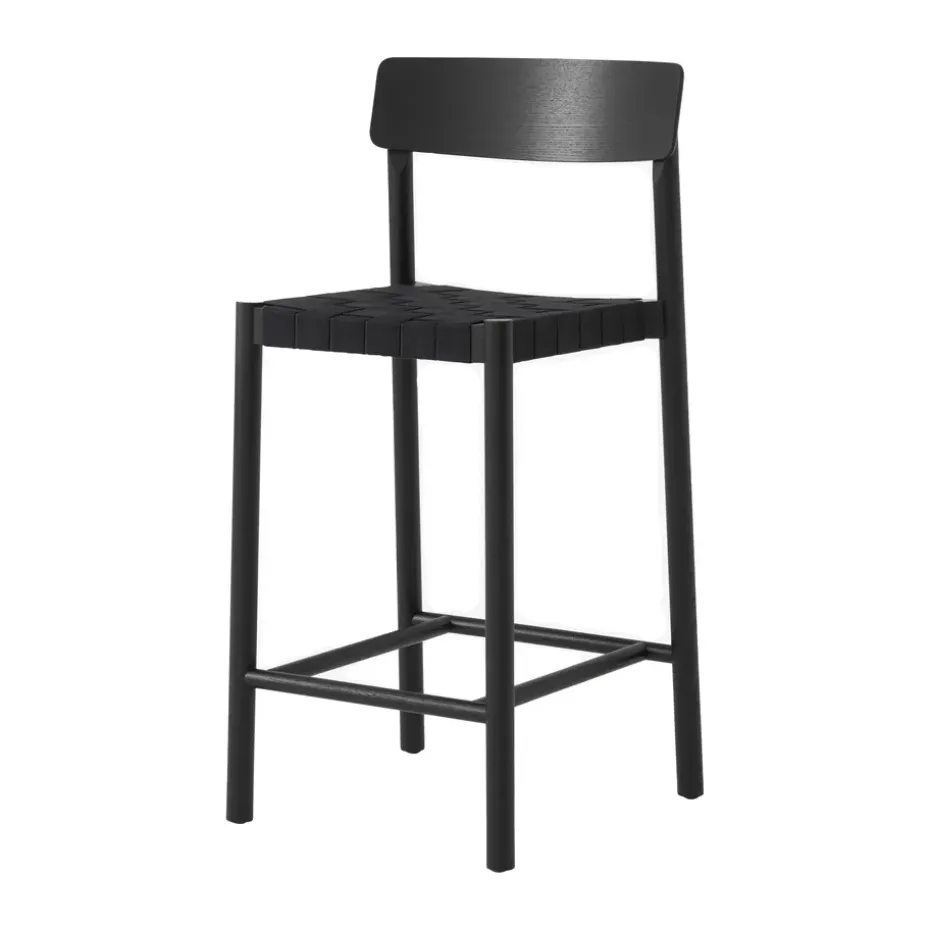 Taburete Betty TK12 Counter Chair 65 cm, Lino negro-fresno lacado negro
