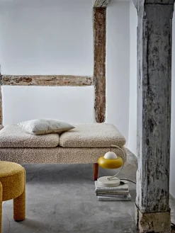 Taburete Bruno Ø42 cm, Amarillo