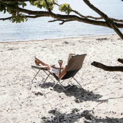 Taburete Chico Soft, Beige, estructura de aluminio