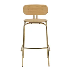 Taburete Curious 75 cm, Oak-brass