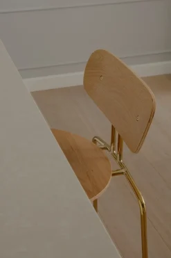 Taburete Curious 75 cm, Oak-brass