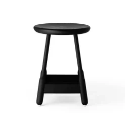 Taburete de bar Albert 50 cm, Roble teñido de negro