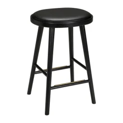 Taburete de bar Colibri 63 cm, Roble barniz negro-cojín negro