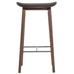 Taburete de bar con asientos de cuero ahumado oscuro, Spectrum black