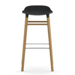 Taburete de bar con patas de roble Form , negro