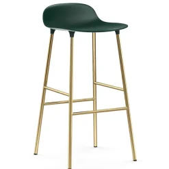 Taburete de bar con patas de bronce Form 75 cm, Verde