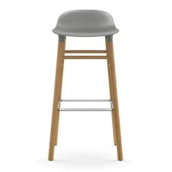 Taburete de bar con patas de roble Form , gris