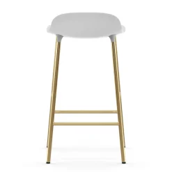 Taburete de bar con patas de bronce Form, Blanco