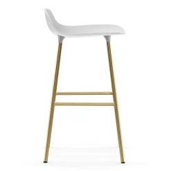 Taburete de bar con patas de bronce Form, Blanco