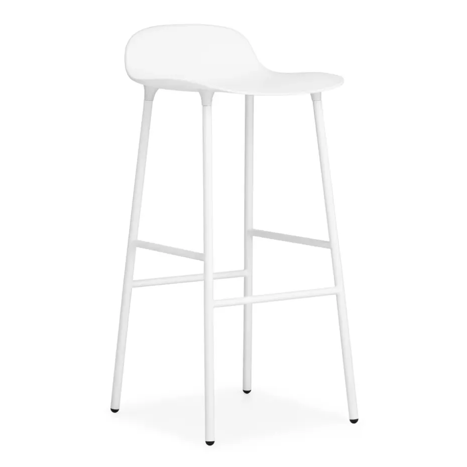 Taburete de bar con patas de metal Form 75 cm, blanco