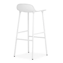 Taburete de bar con patas de metal Form 75 cm, blanco