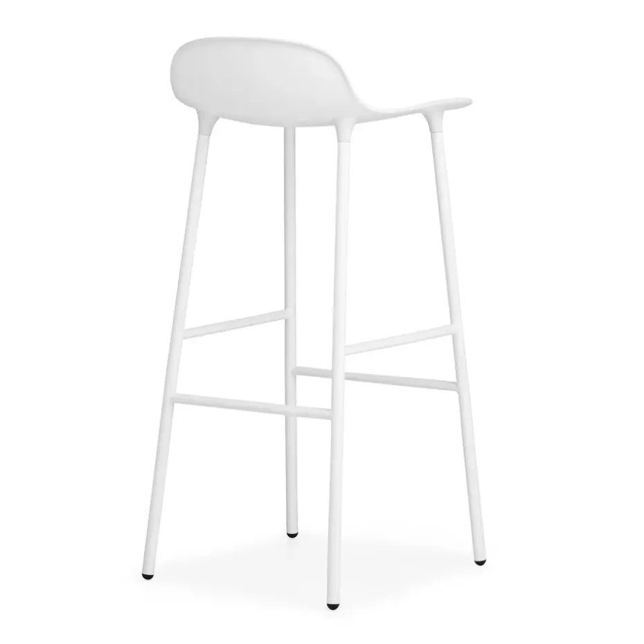 Taburete de bar con patas de metal Form 75 cm, blanco