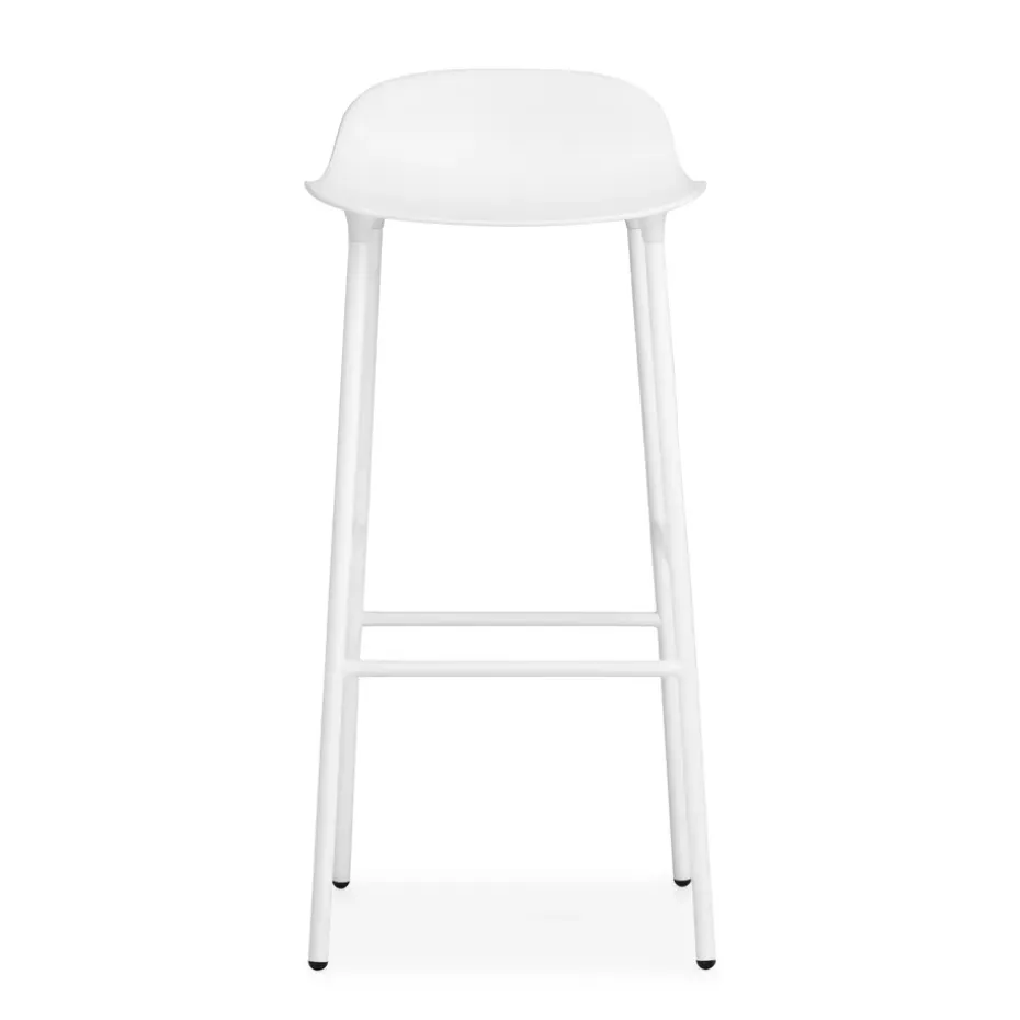 Taburete de bar con patas de metal Form 75 cm, blanco