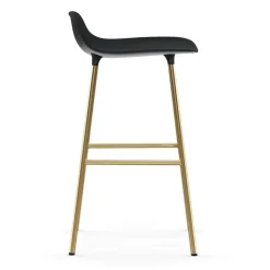 Taburete de bar con patas de bronce Form, Negro