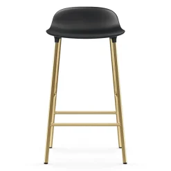 Taburete de bar con patas de bronce Form, Negro
