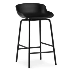 Taburete de bar con patas de metal Hyg 65 cm, Negro