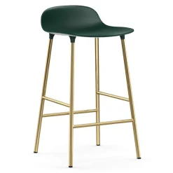 Taburete de bar con patas de bronce Form, Verde