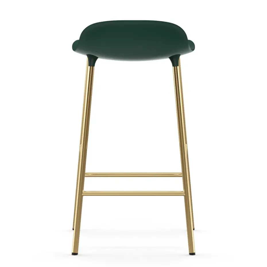 Taburete de bar con patas de bronce Form, Verde